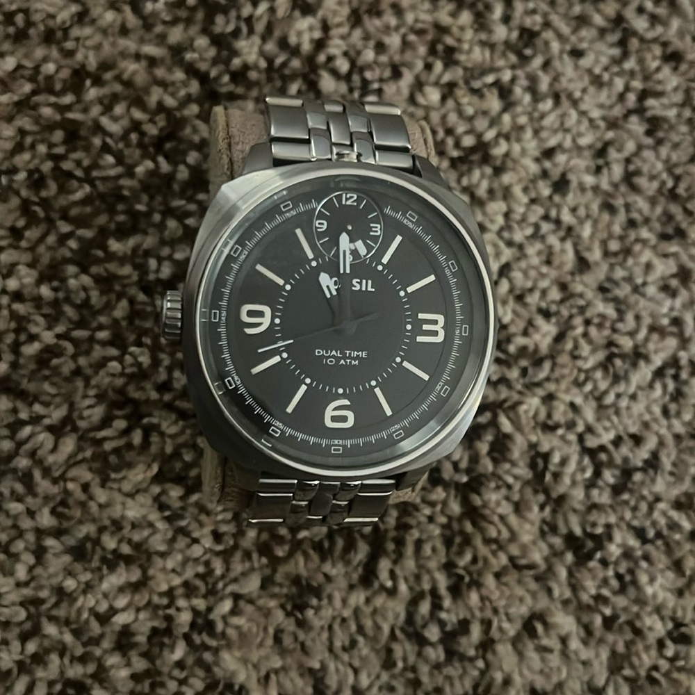Chrome Fossil Watch